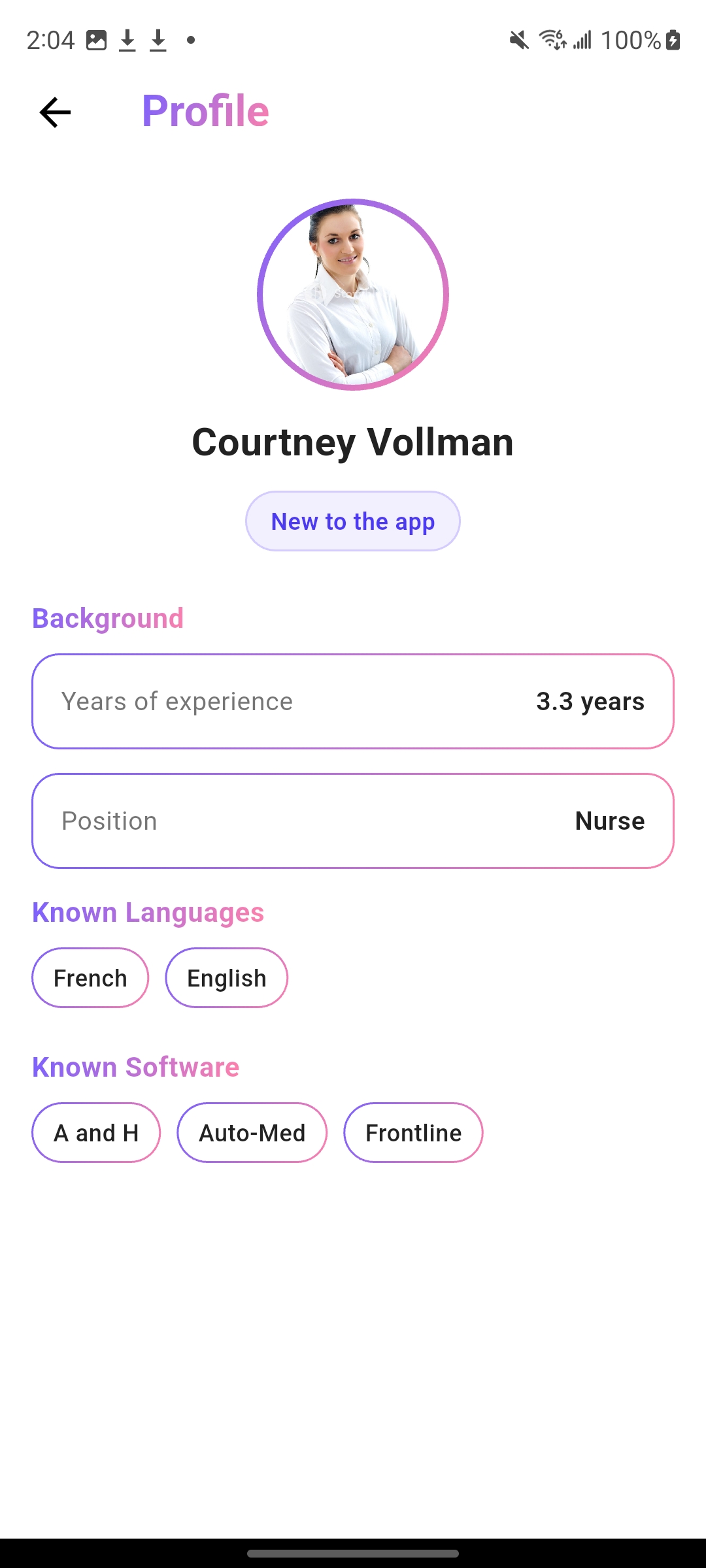 Relief pharmacist profile view - see credentials, skills, and experience before hiring